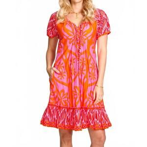 NEW RUBYYAYA lula life sorrento shirred dress in melon